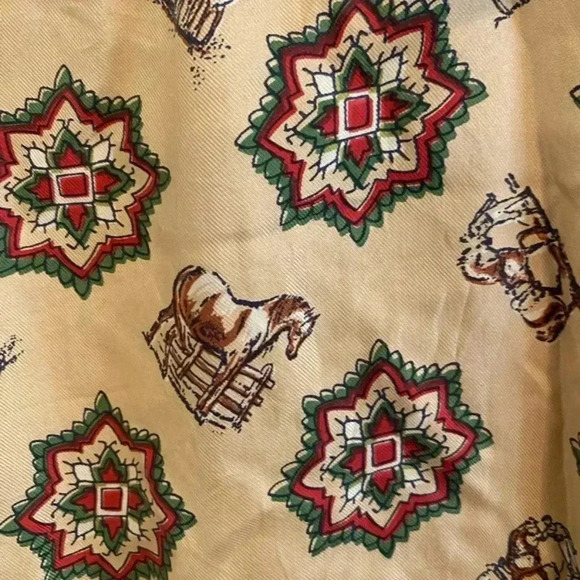 Ted Lapidus Mens 100% Equestrian Print Silk Shirt Button Down - Picture 3 of 6